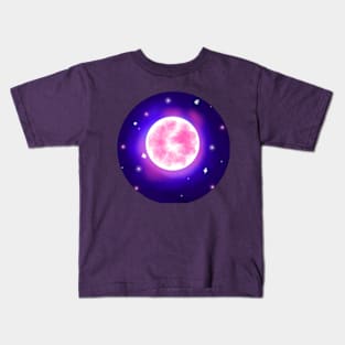 glowing pink moon Kids T-Shirt